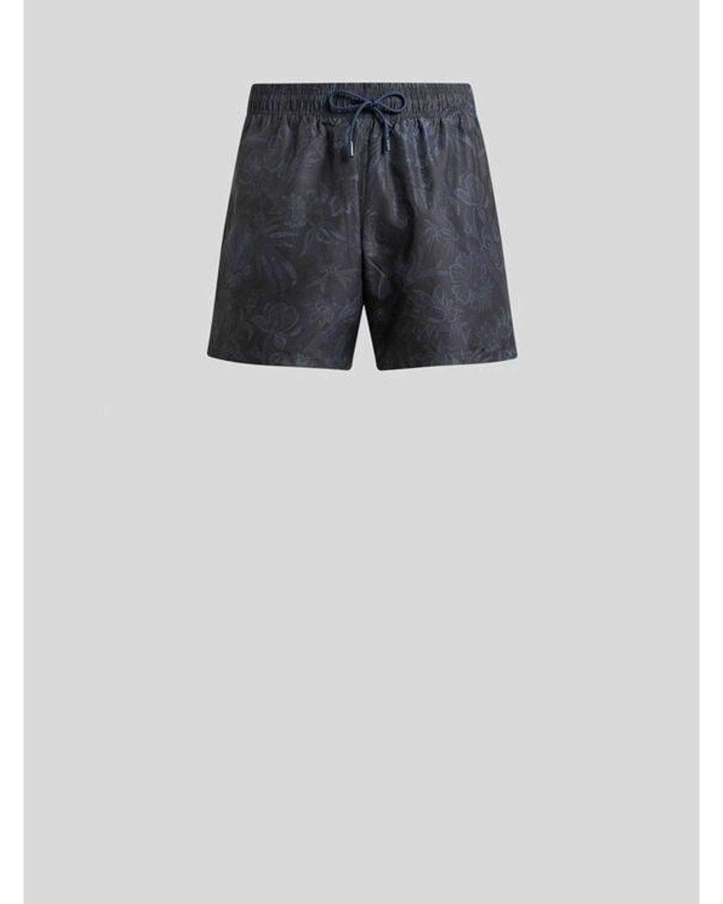 Etro Blue Floral Swim Shorts for men