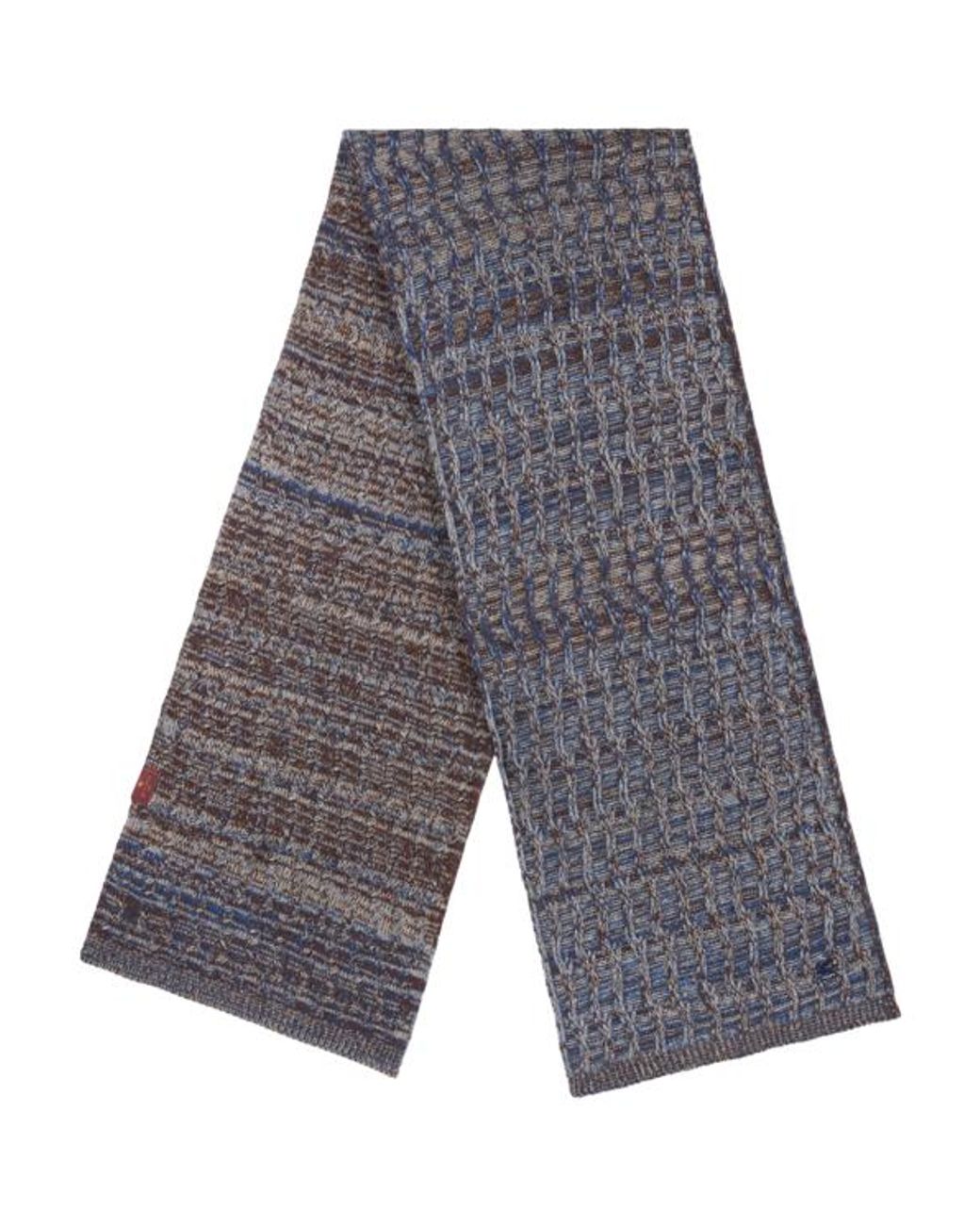 Etro Gray Cable-Knit Cashmere Scarf for men