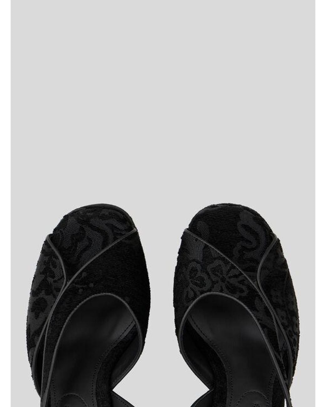 Etro Black Jacquard Platform Sandals With Paisley Motif