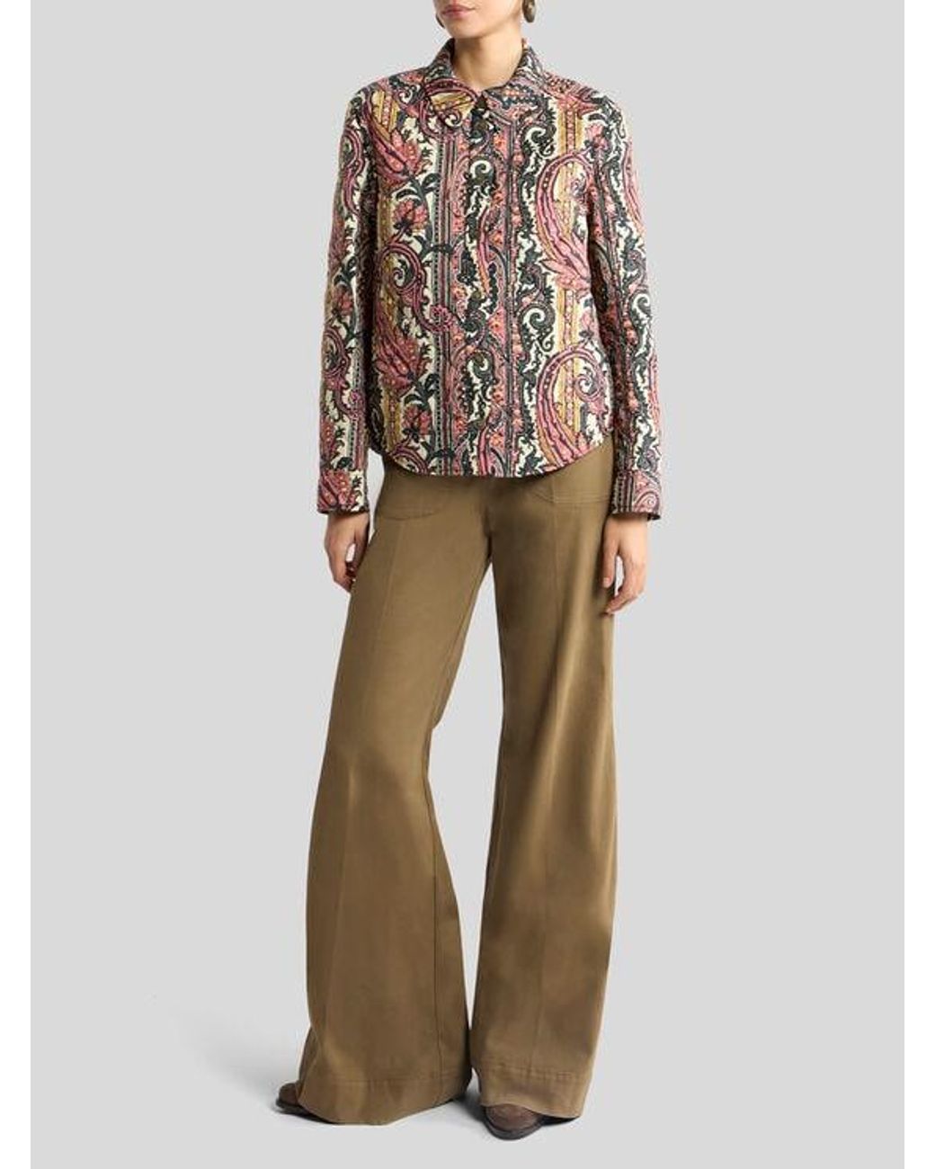 Etro Multicolor Quilted Jacket With Paisley Foliage Motif