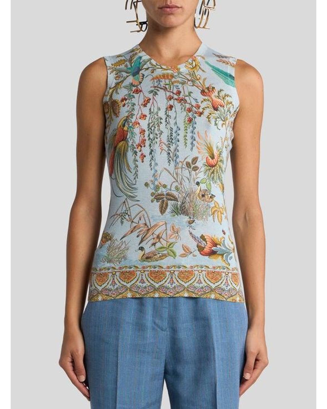 Top di Etro in Blue
