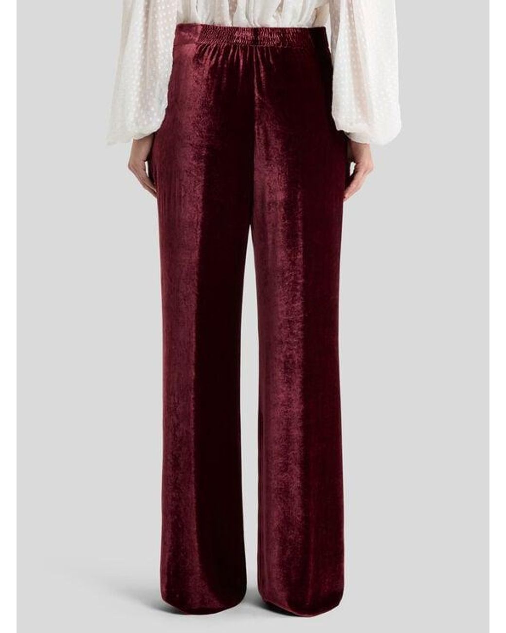 Etro Red Velvet Palazzo Trousers