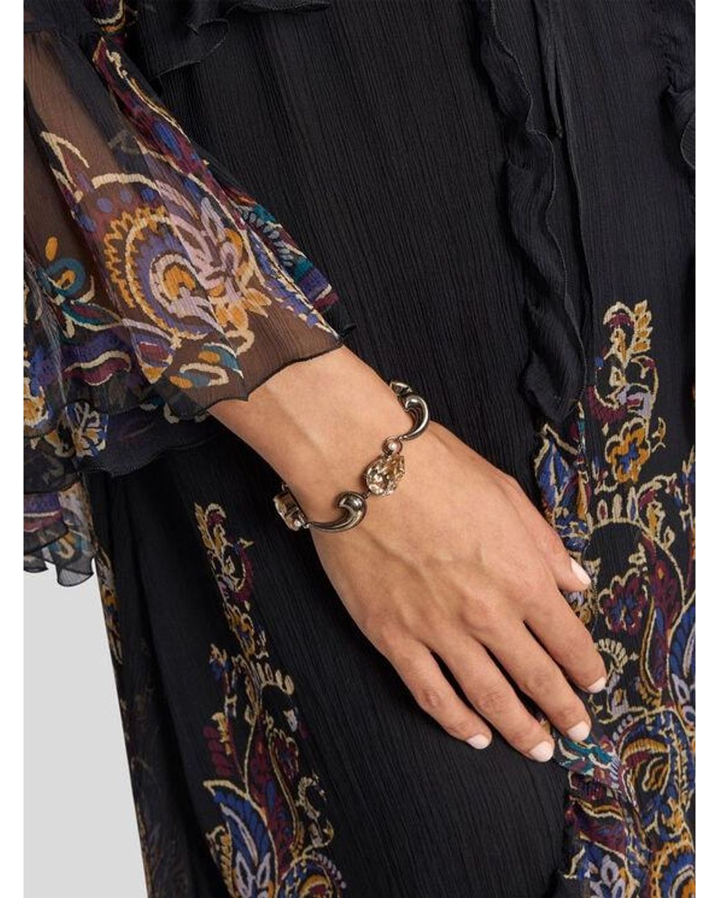 Etro Multicolor Bracelet With Mini Paisleys And Crystals