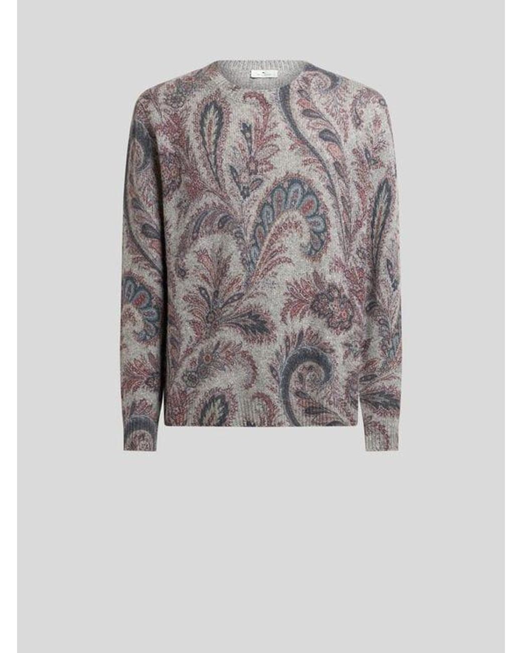 Etro Gray Cashmere Jumper for men