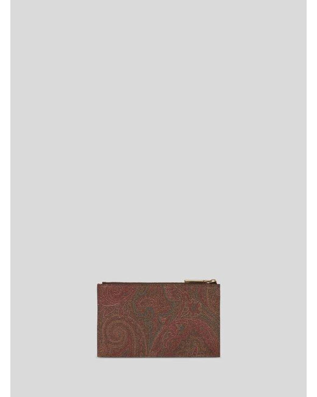 Etro Brown Small Arnica Pouch With Pegaso Detail for men