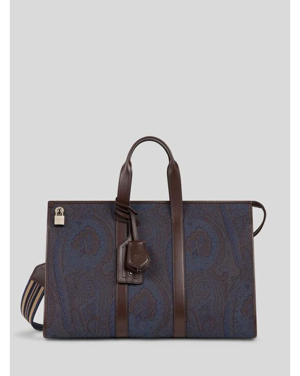 Etro Blue Essential Jacquard Travel Bag for men