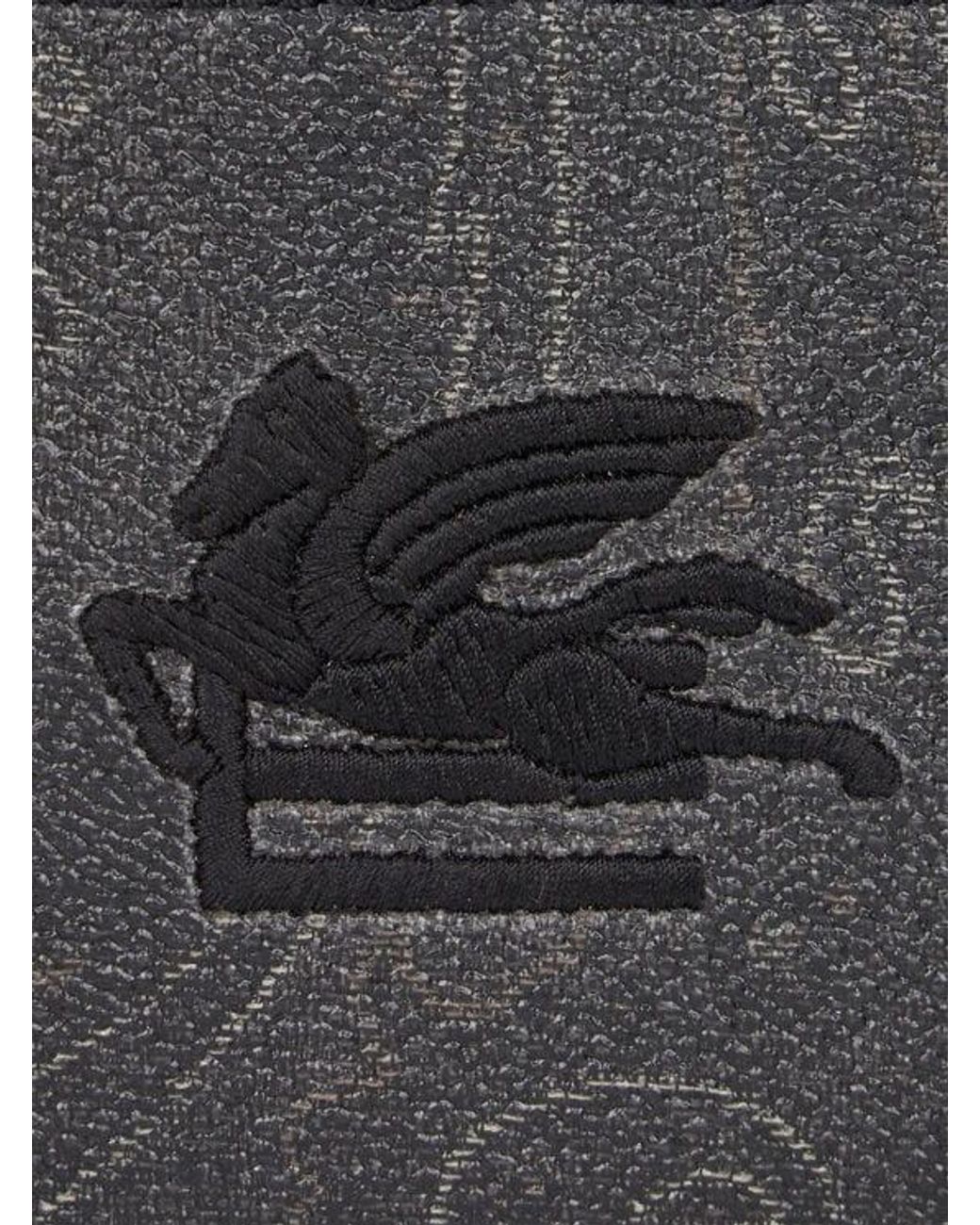 Etro White Arnica Card Holder With Pegaso Detail for men