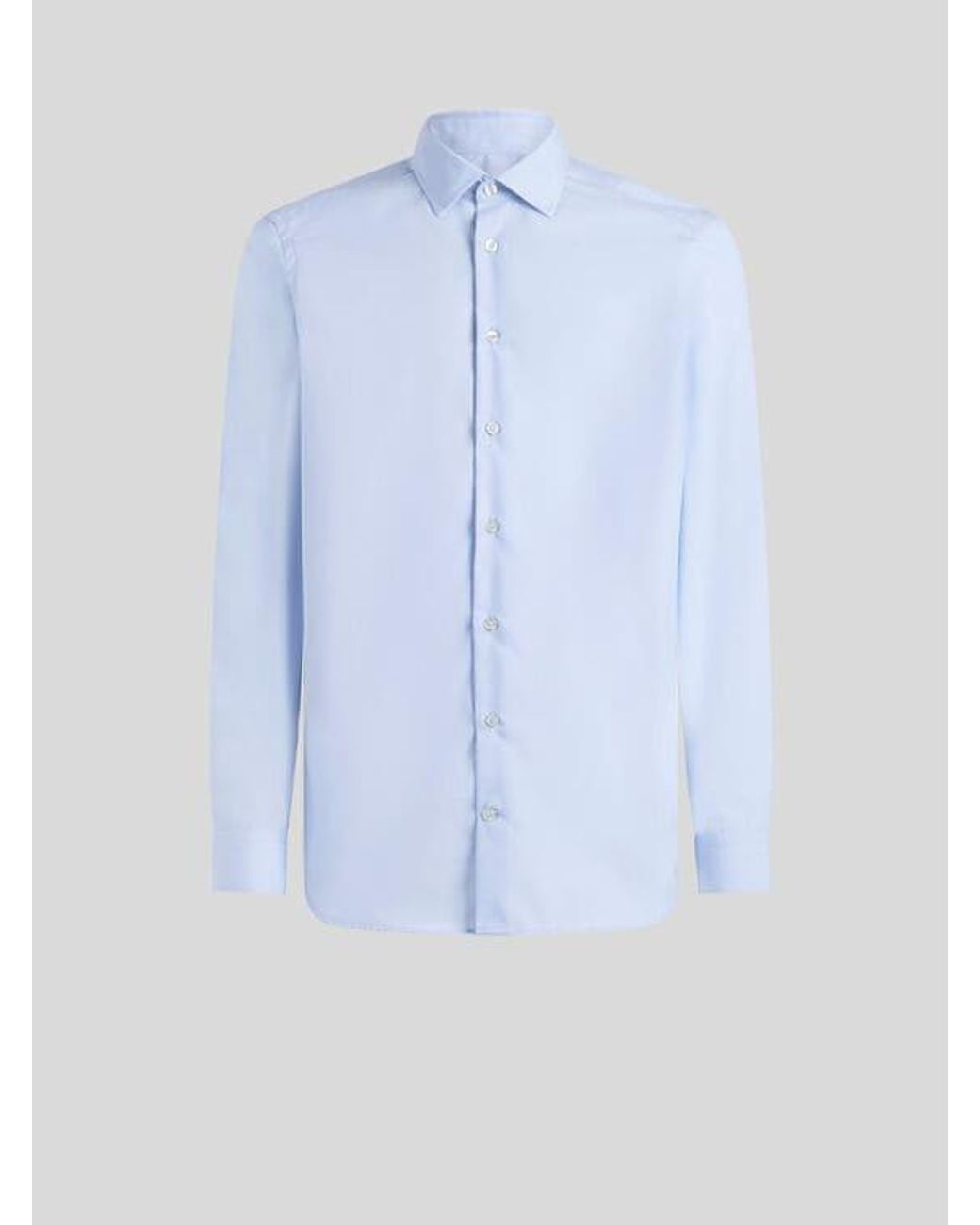 Etro Blue Button-Down Shirt With Pegaso for men