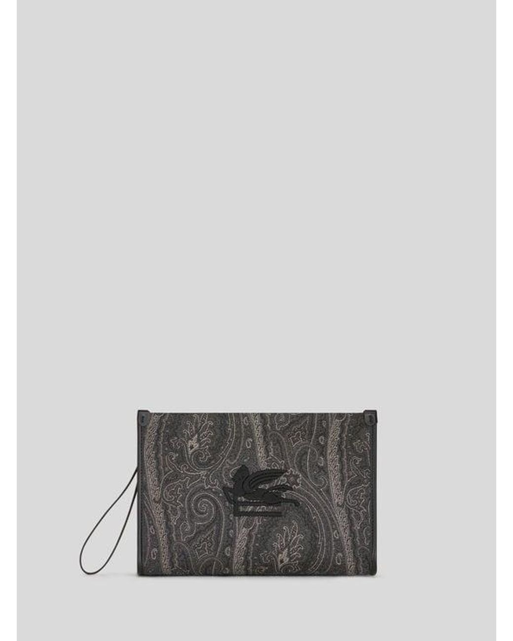 Etro Gray Large Arnica Pouch for men