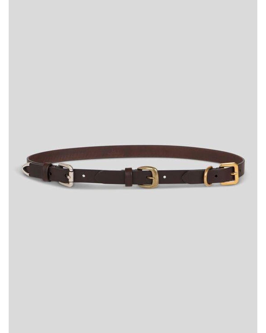 Etro Brown Leather Belt With Buckles