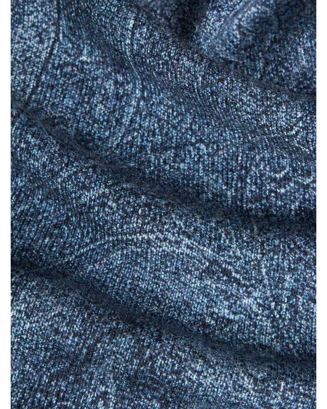 Etro Blue Paisley Turtleneck for men