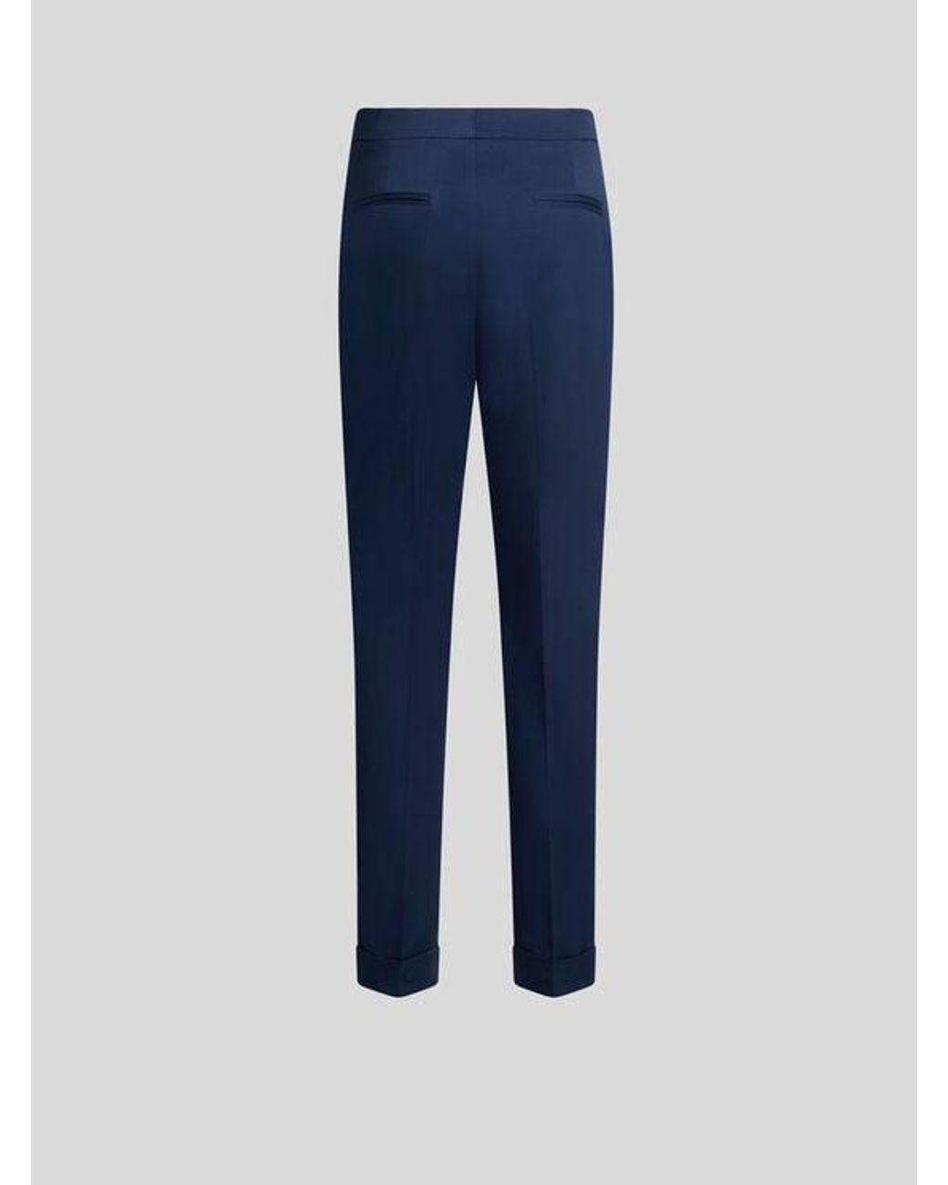 Etro Blue Cropped Stretch Cotton Trousers
