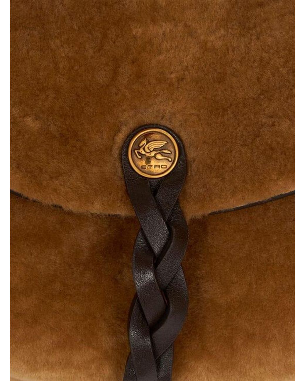 Etro Metallic Medium Shearling Pony Bag