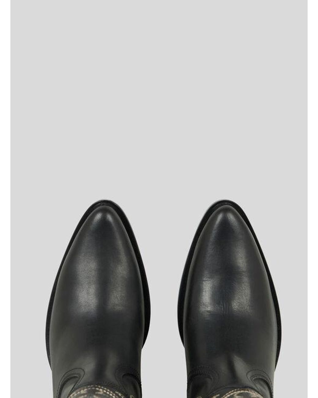 Etro Black Texan-Style Leather Boots