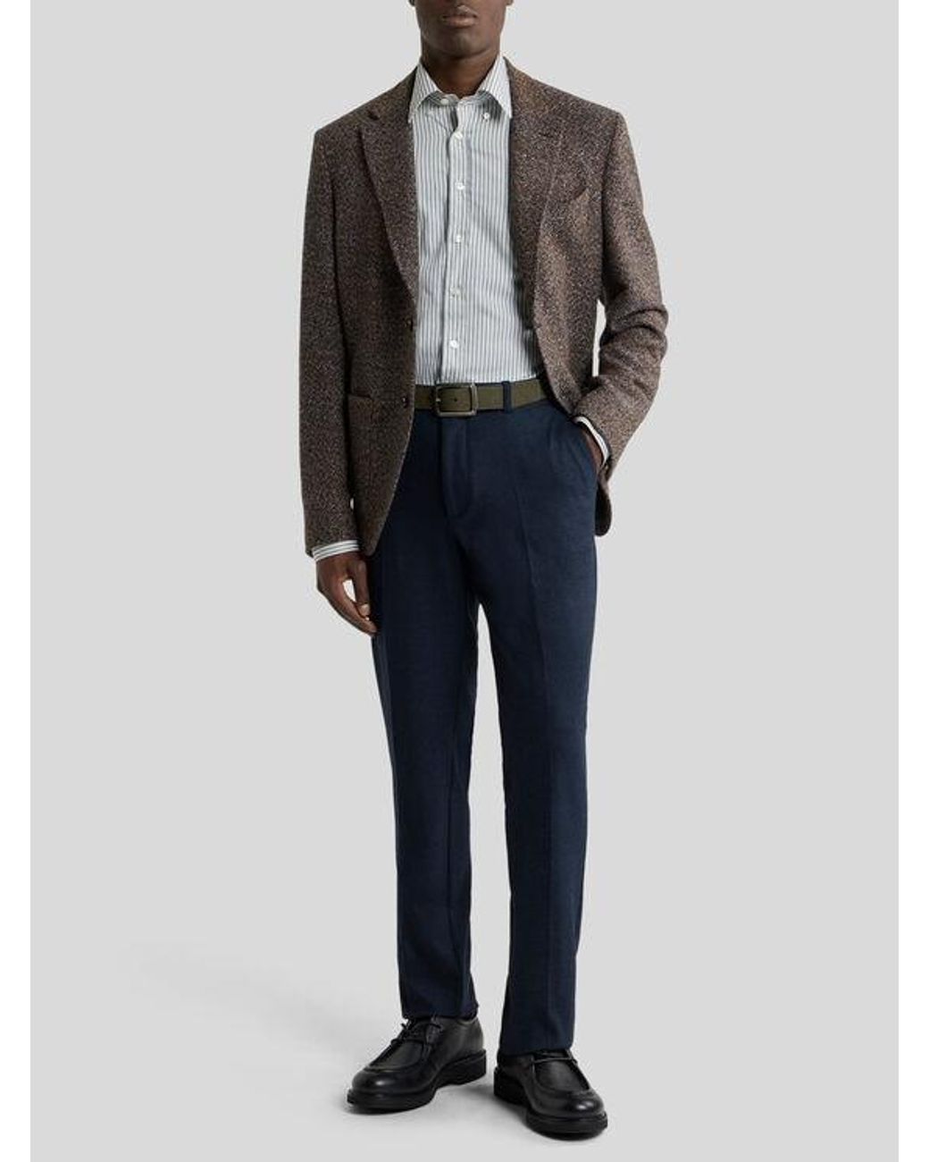 Etro Blue Plain-Coloured Knit Trousers for men