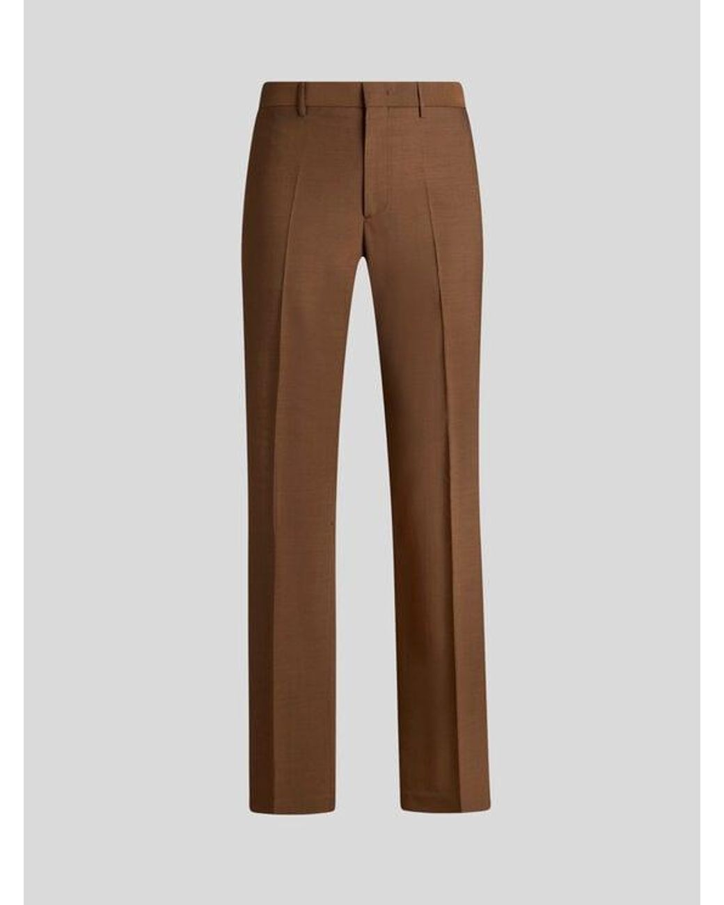 Etro Brown Wool Trousers for men