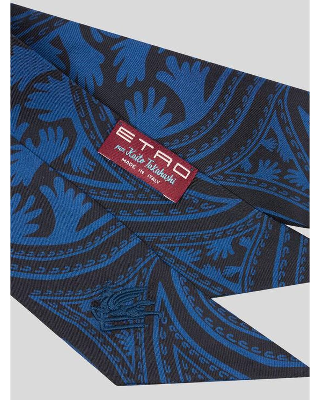 Etro Blue Per Kaito Takahashi Silk Paisleyina for men