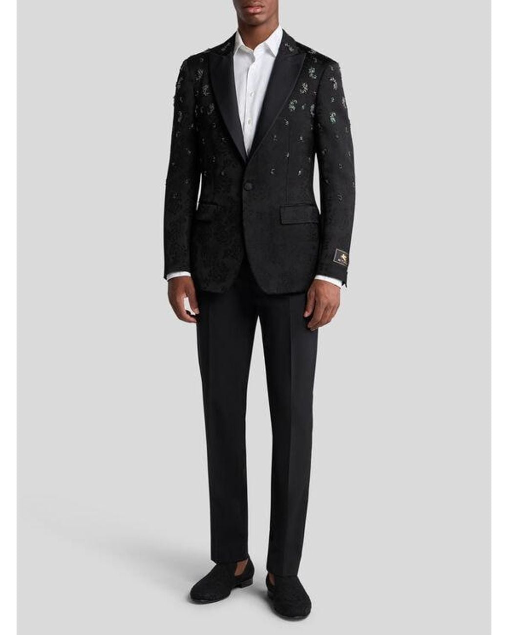 Etro Black Linen-Blend Evening Jacket for men