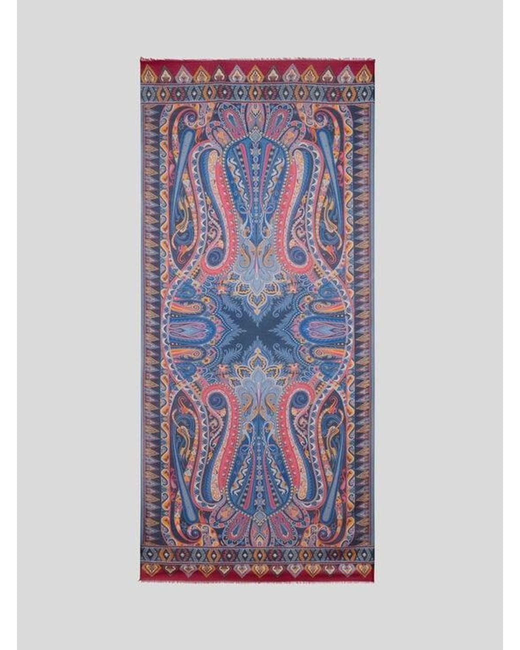 Etro Purple Floral Paisley Scarf for men