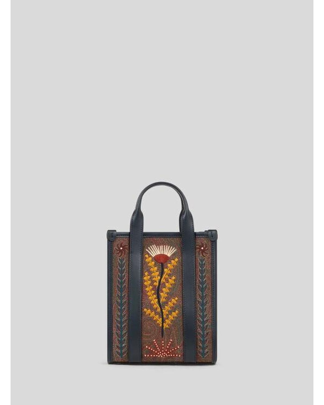 Etro Blue X Tabby Booth Mini Arnica Handbag With Embroidery