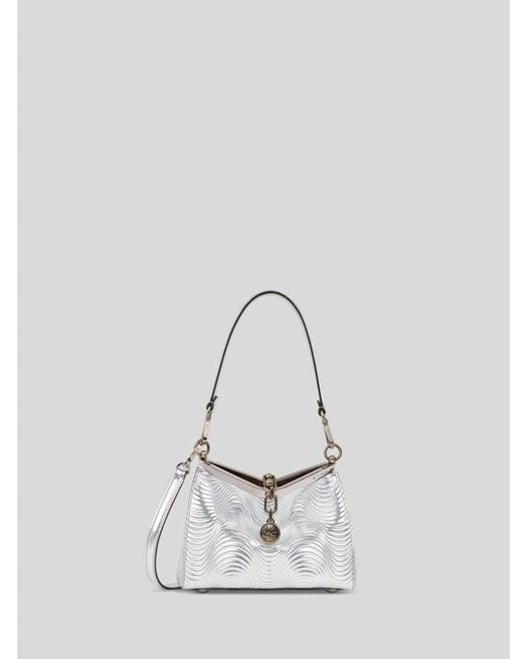 Etro Small Metallic Leather Vela Bag