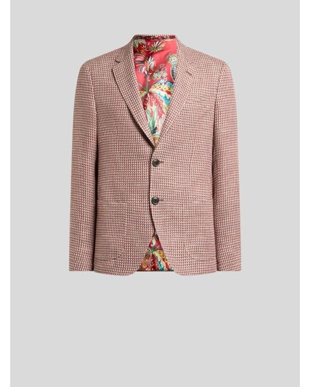 Etro Pink Single-Breasted Jacket for men