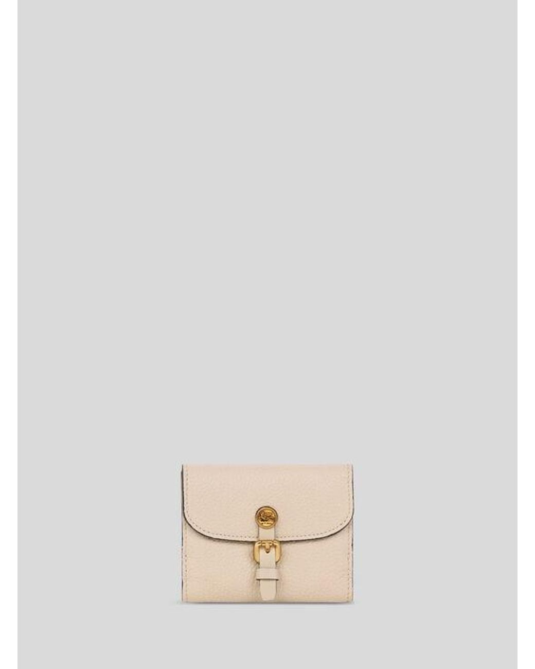 Etro Natural Small Tumbled Leather Pony Wallet