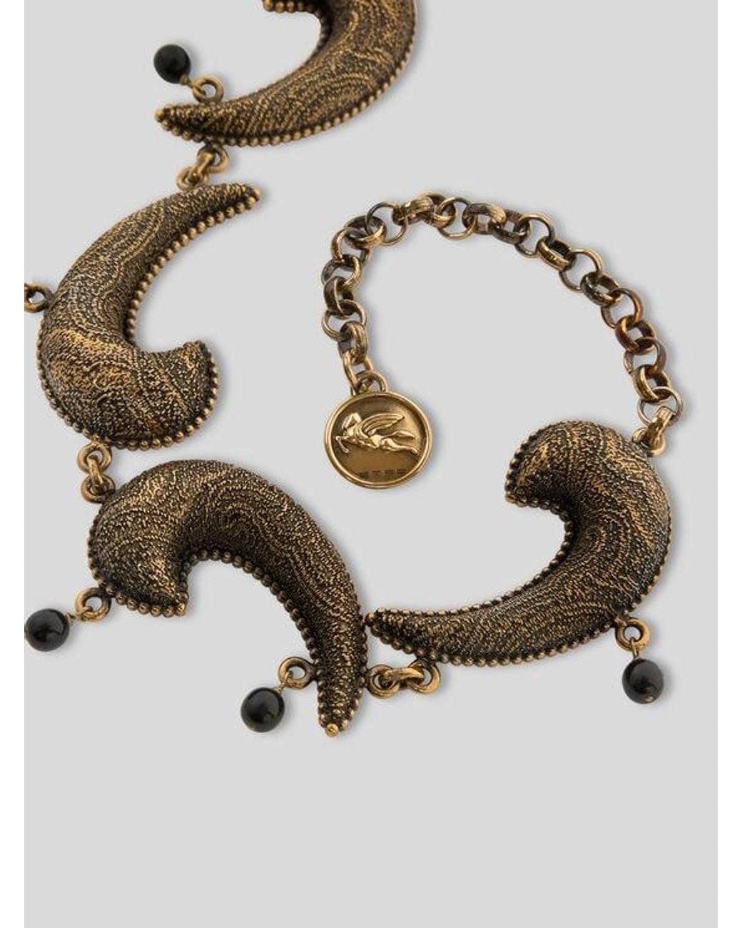 Etro Metallic Choker Necklace With Arnica Paisley