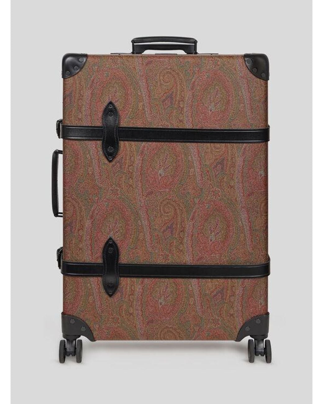 Etro Brown X Globe-Trotter Arnica And Leather Check-In Case With Buckles for men