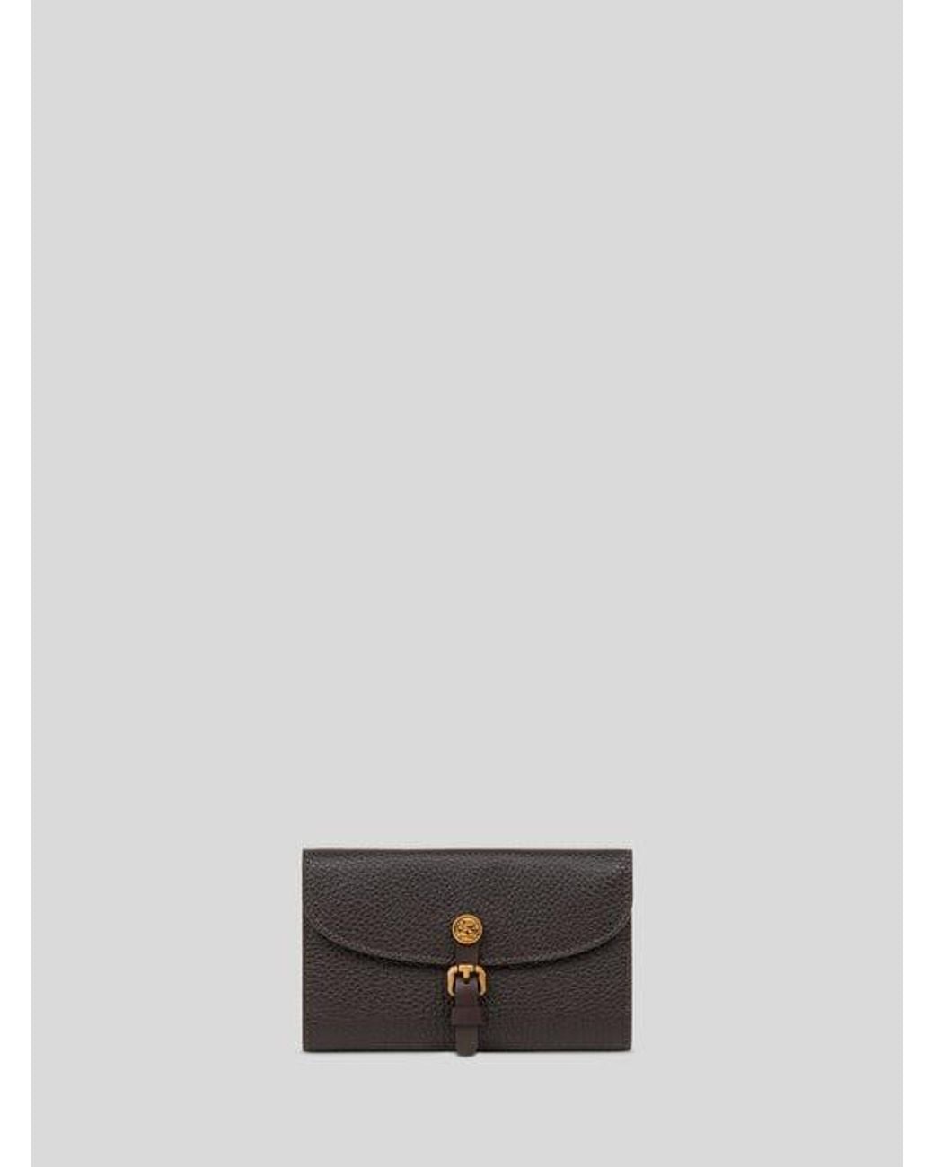 Etro White Hammered Leather Pony Wallet
