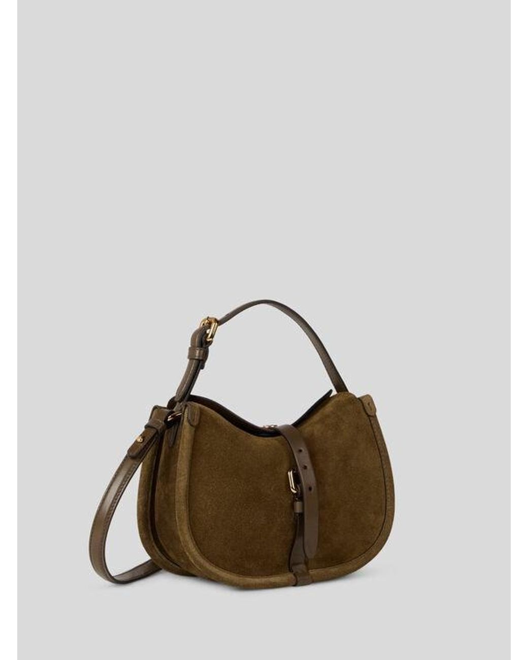 Etro Brown Small Suede Pony Bag