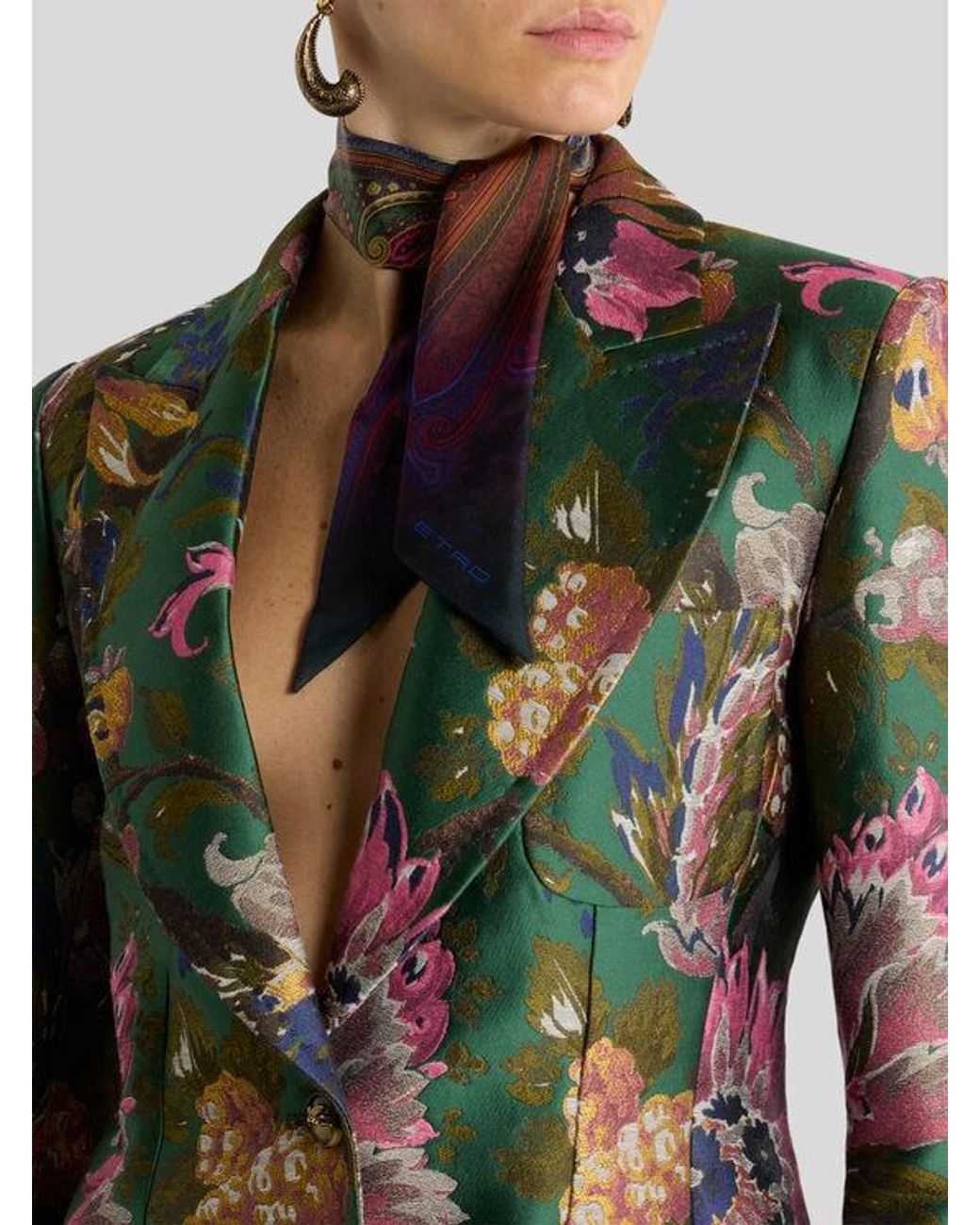 Etro Multicolor Silk Twill Paisleyina With Degradé Motif