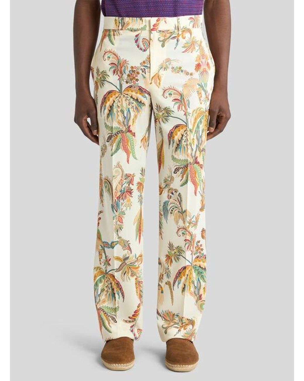 Etro Natural Straight-Leg Trousers for men