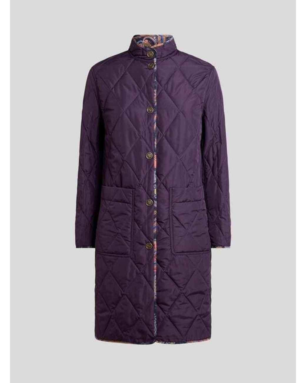 Etro Blue Quilted Paisley Coat