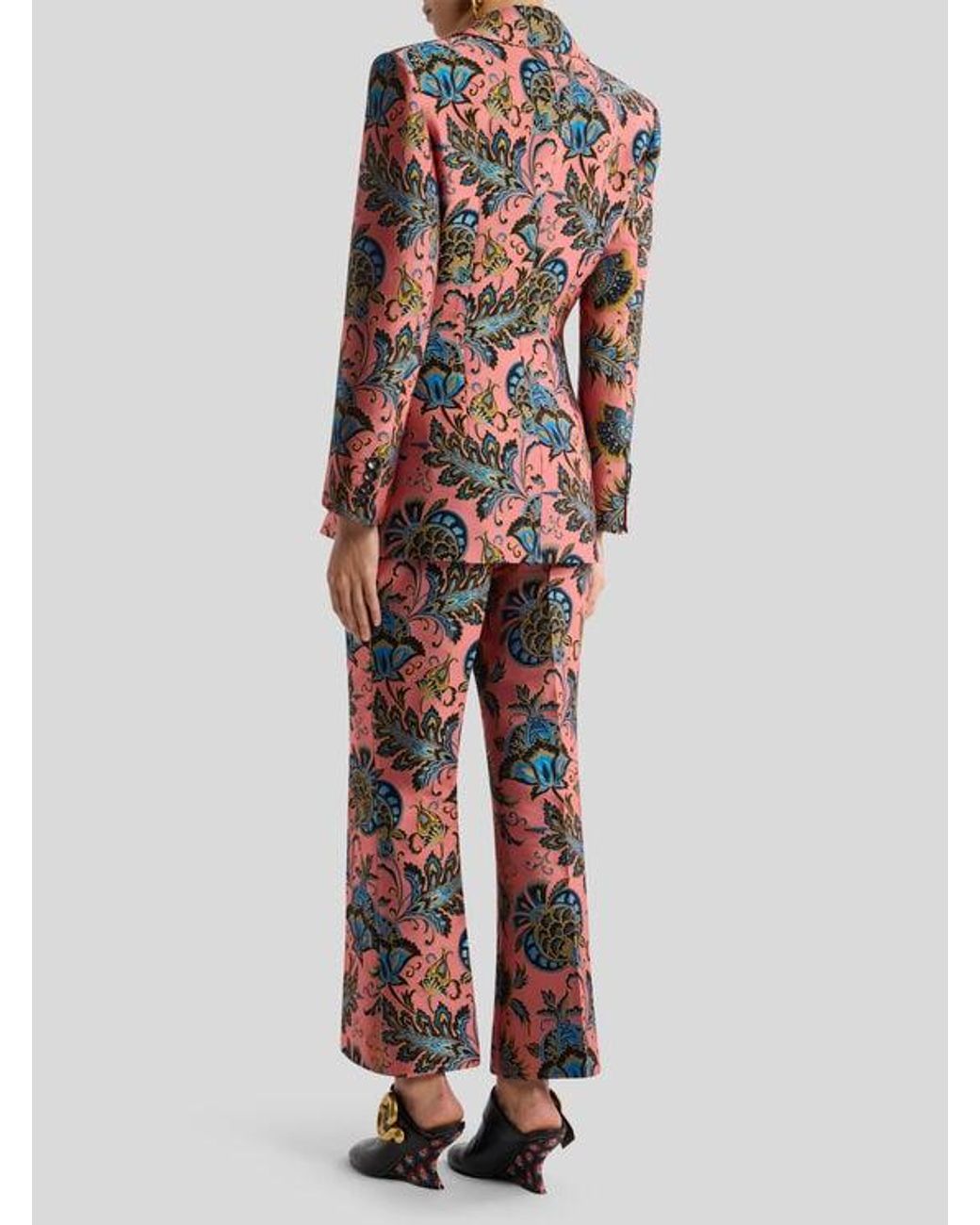 Etro Red Floral Jacquard Jacket