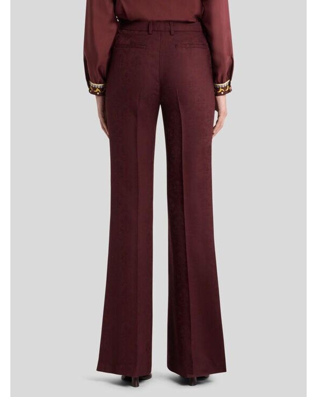 Etro Purple Cool Wool Jacquard Trousers