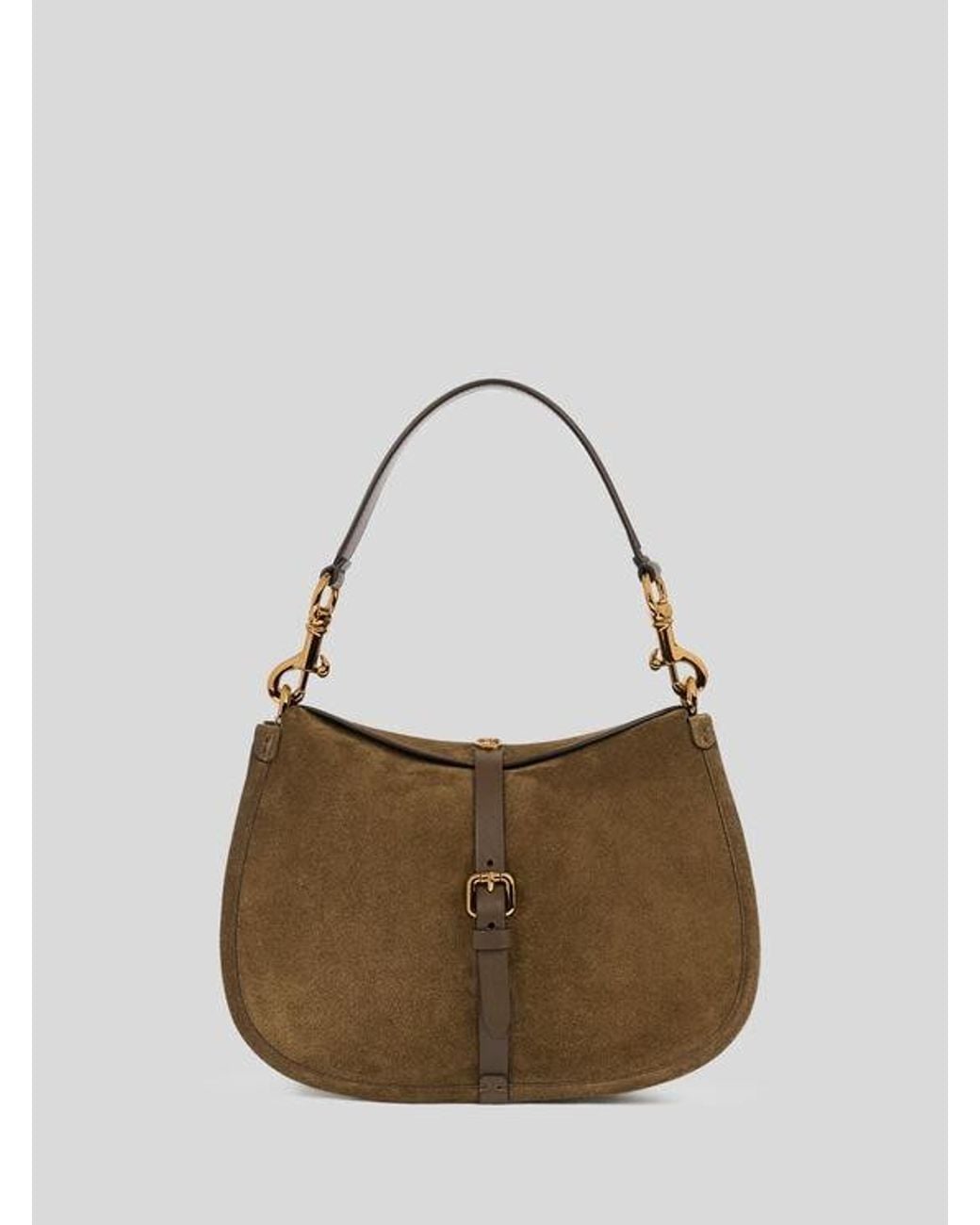 Etro Brown Medium Suede Pony Bag