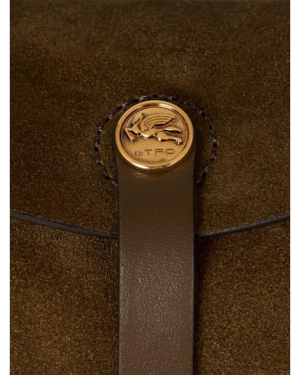 Etro Brown Small Suede Pony Bag