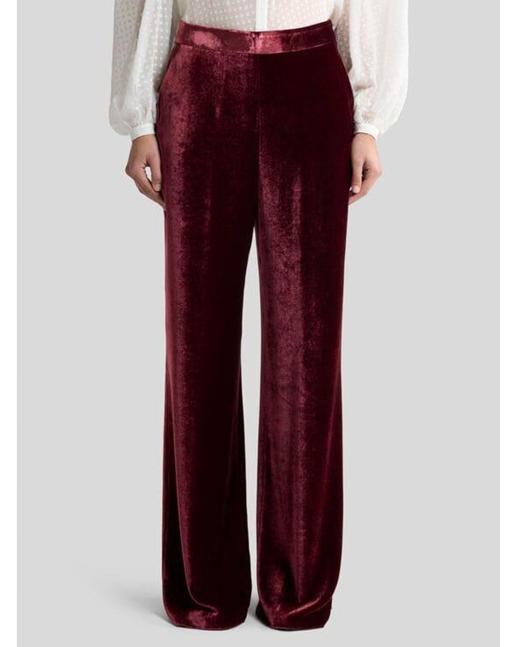 Etro Red Velvet Palazzo Trousers