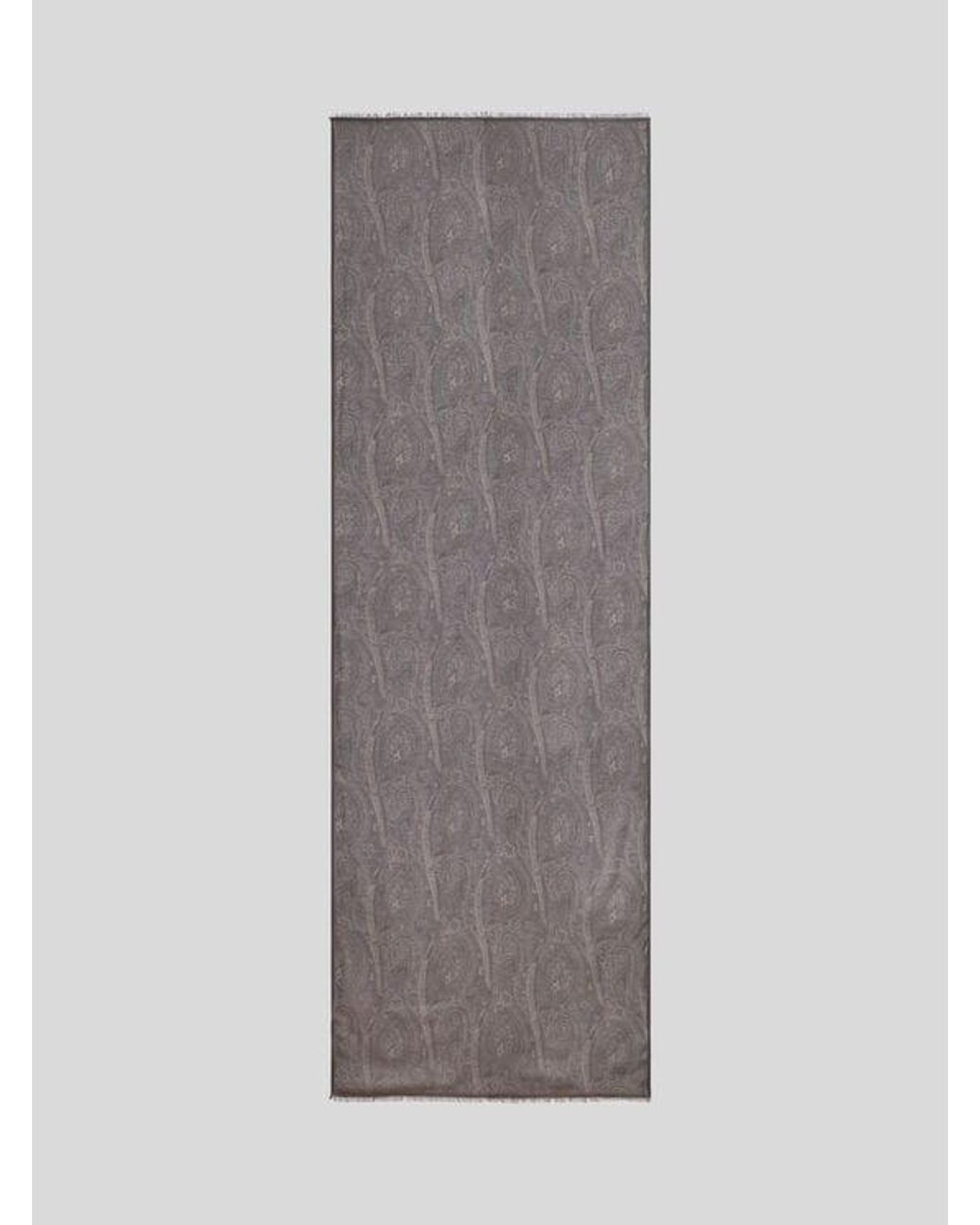 Etro Brown Paisley Scarf for men