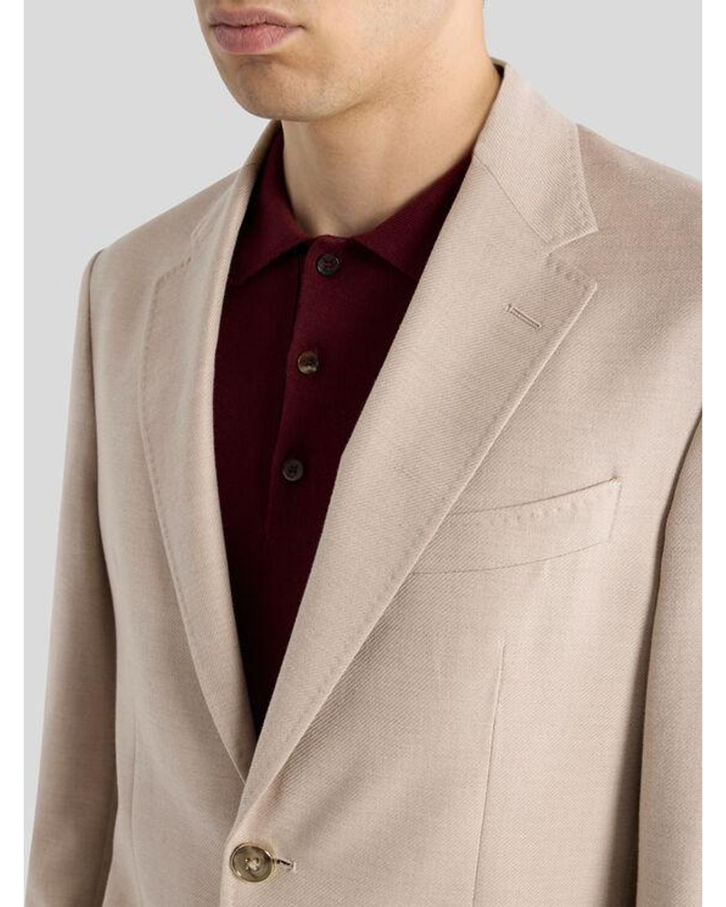 Etro Natural Single-Breasted Cotton-Blend Jacket for men