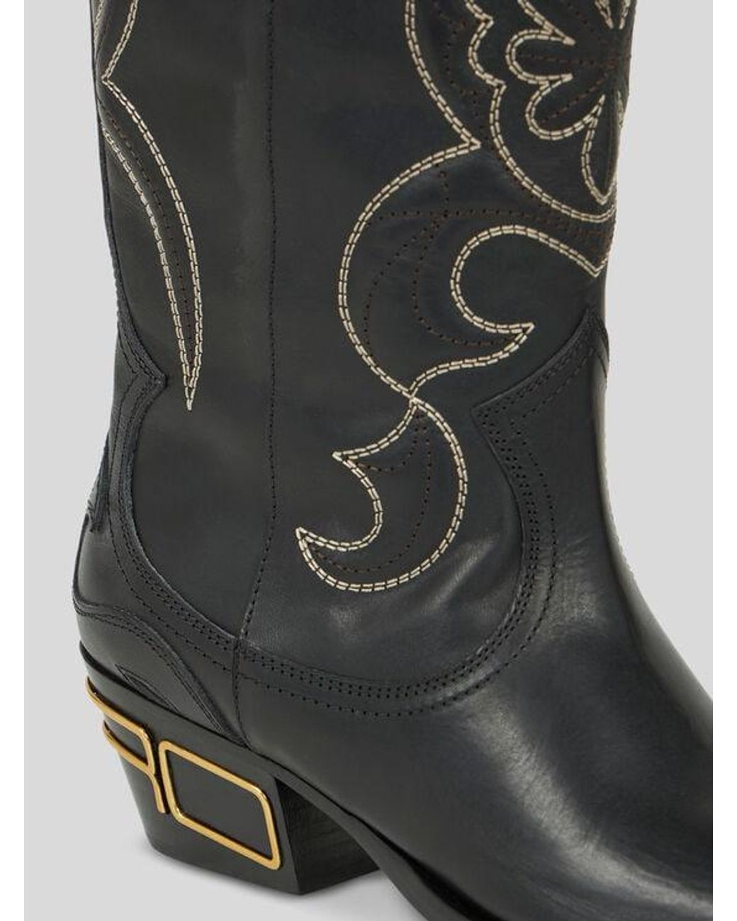 Etro Black Texan-Style Leather Boots