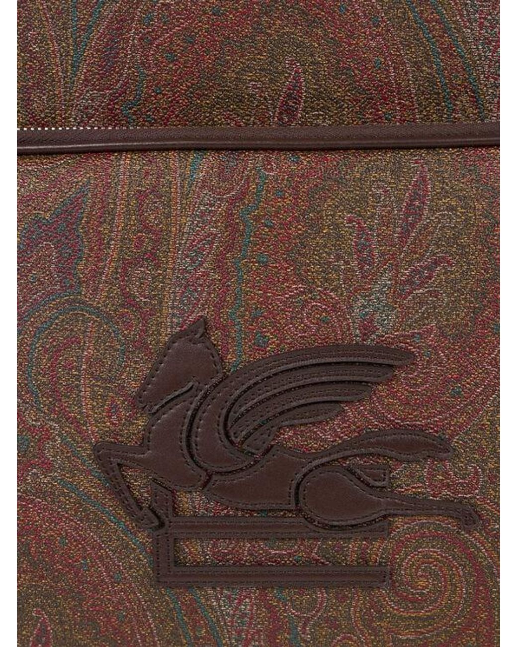 Etro Brown Essential Arnica Backpack With Pegaso for men