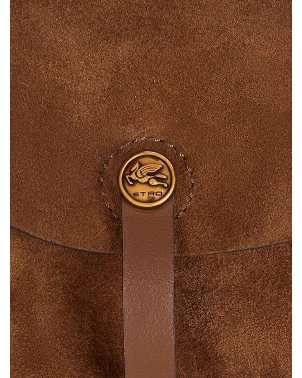 Etro Brown Medium Suede Pony Bag