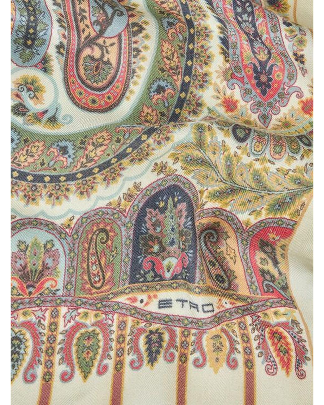 Sciarpa Con Stampa Paisley di Etro in Natural