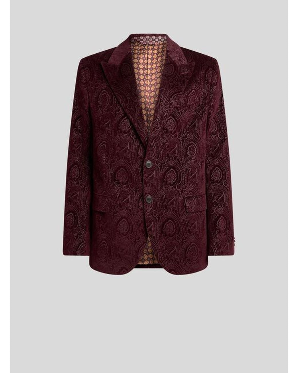 Etro Purple Single-Breasted Jacket for men