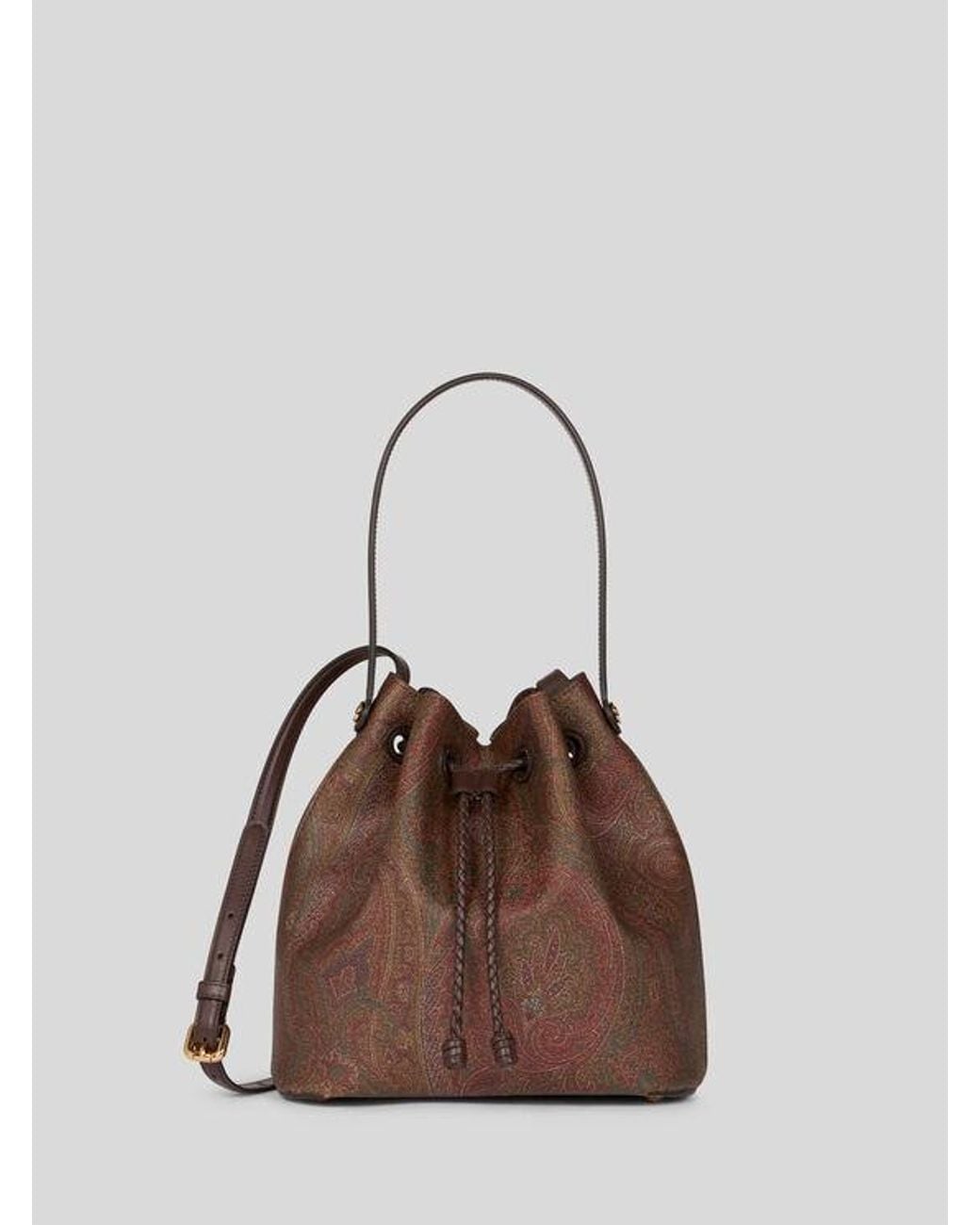 Etro Brown Small Arnica Bucket Bag