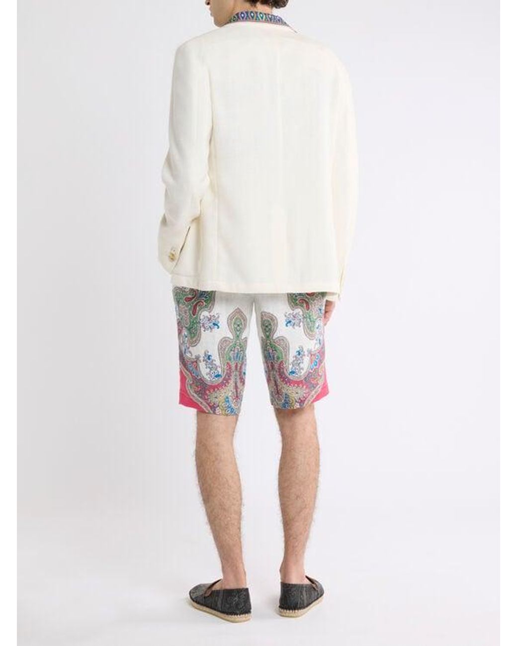 Etro White Single-Breasted Cotton-Blend Jacket for men