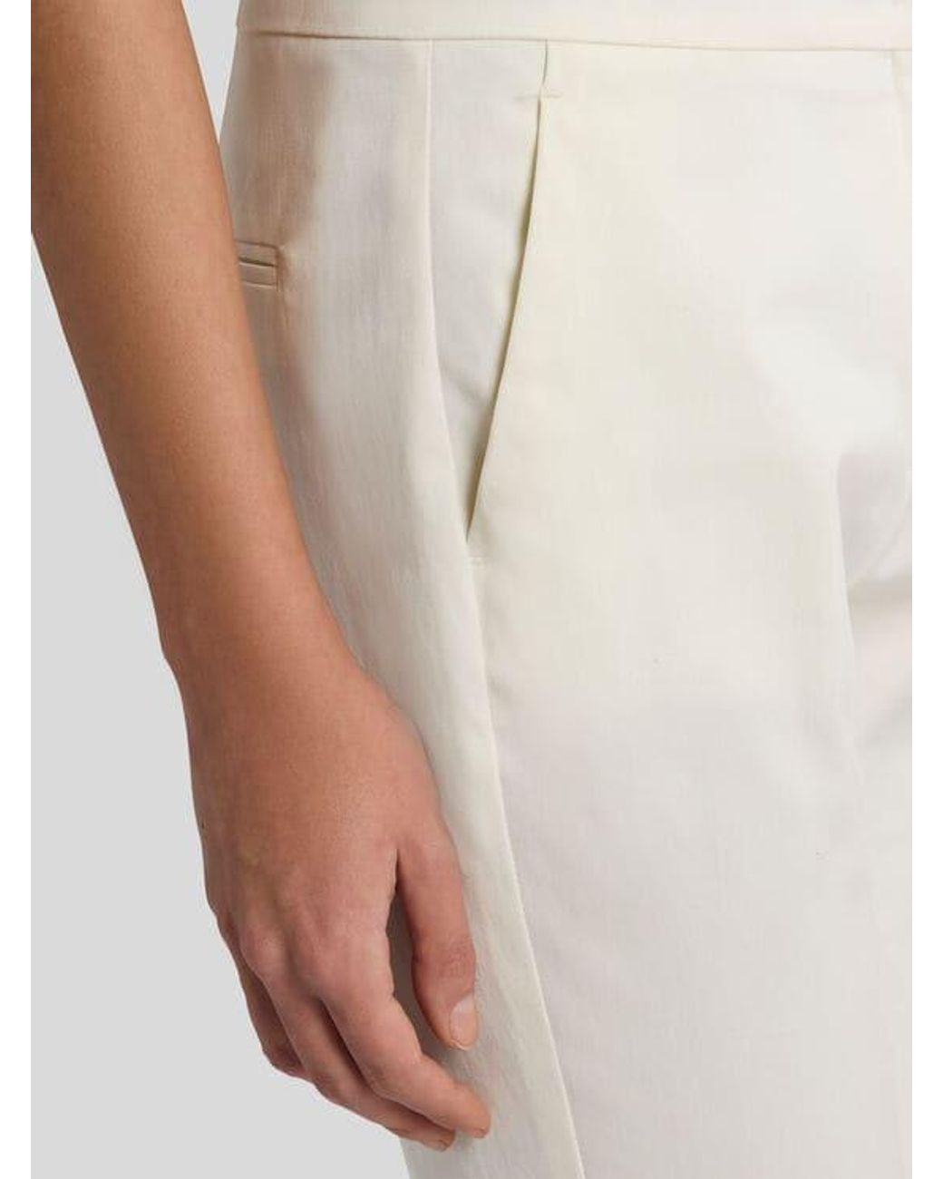 Etro White Cropped Stretch Cotton Trousers