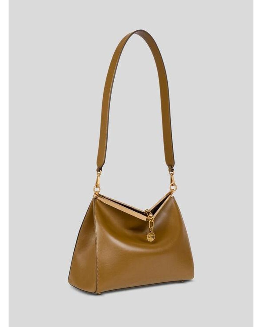 Etro Metallic Large Leather Vela Bag